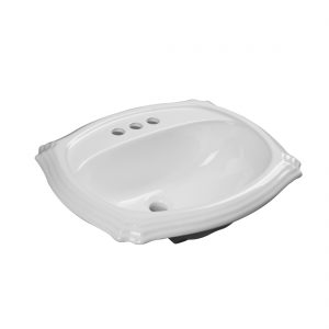Anchorage Lavatory 3Hole 4inch White Front View