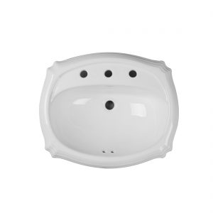 Anchorage Lavatory 3Hole 8inch White Up View