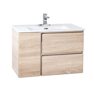 Bologna 30inch Wall Hung Vanity White Oak Front View