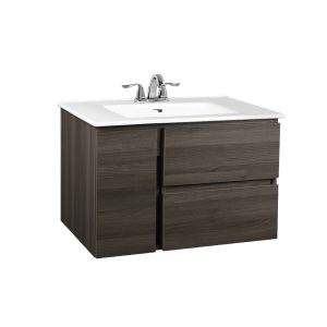 Bologna 30inch Wall Hung Vanity Wooden Grey Front View