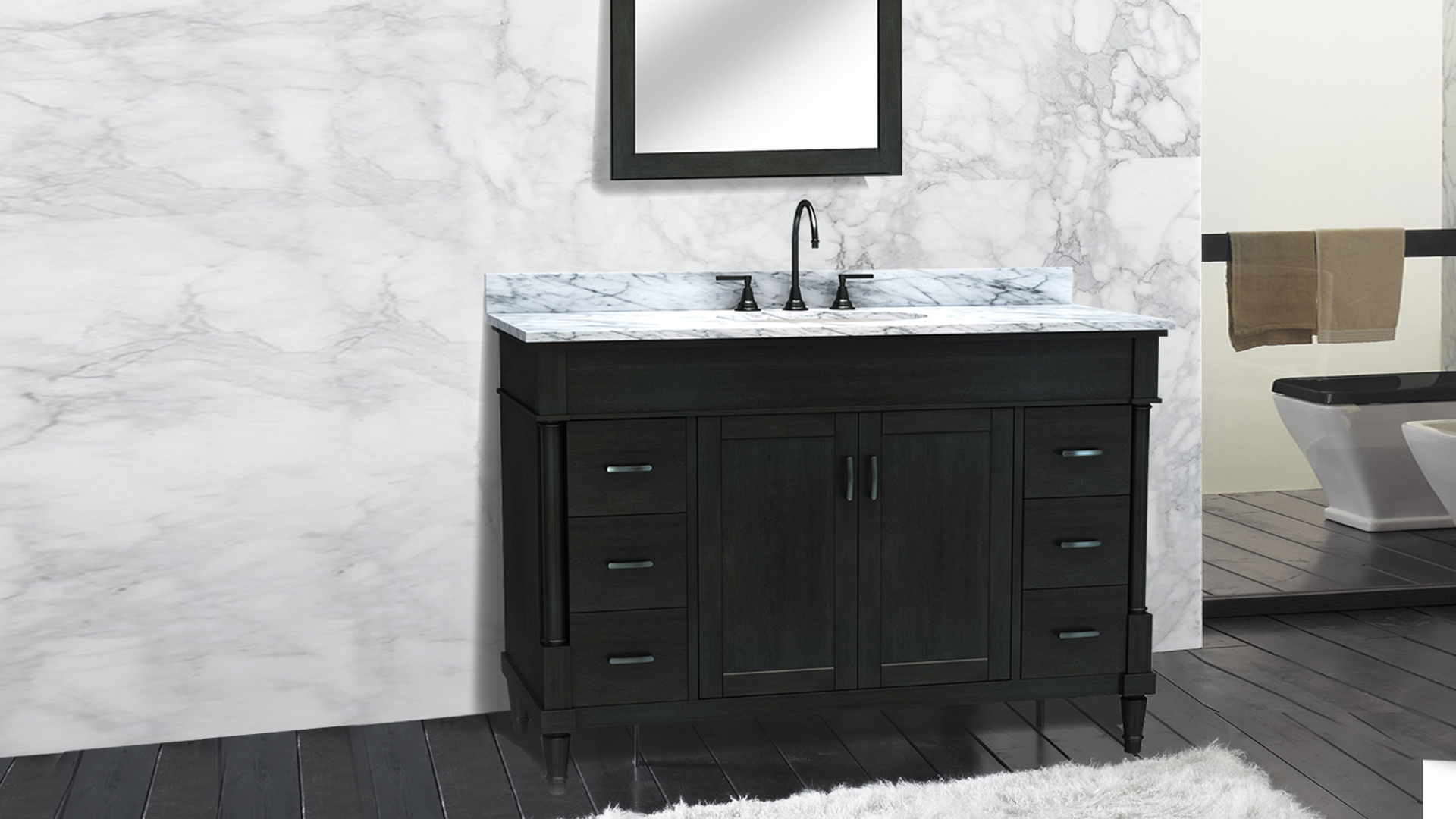 Dolphin Home Decor Your Expert In The Bathroom Dolphin Homeware Collection Venice 48inch Vanity Mirror Grey Front View