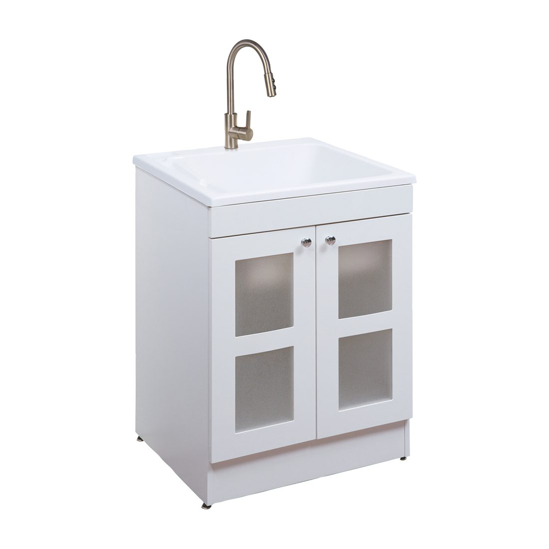 Essen 24.4inch Laundry Cabinet White Front View