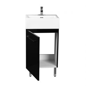 Florence 18inch Vanity Glossy Black Inside View