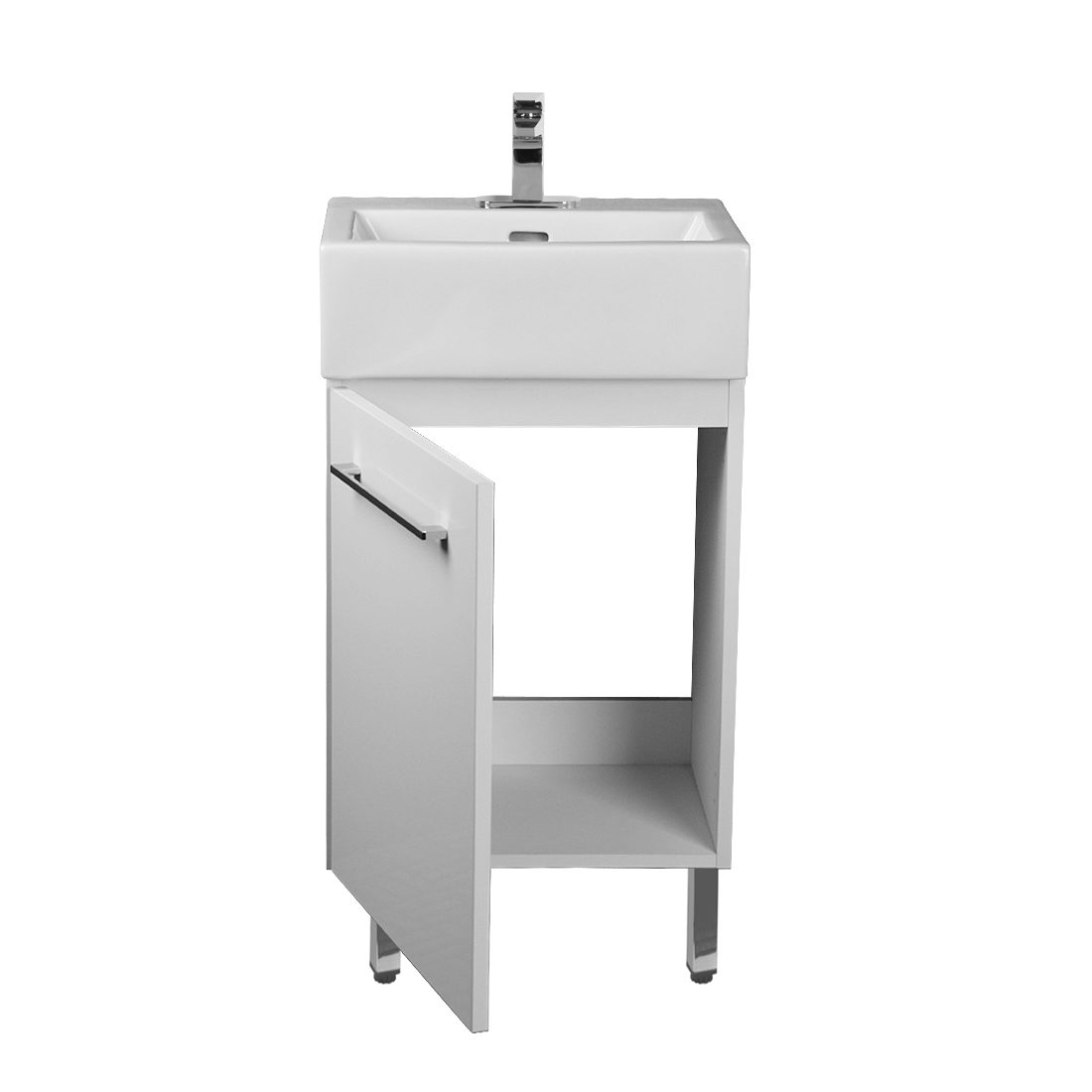 Florence 18inch Vanity Glossy White Inside View