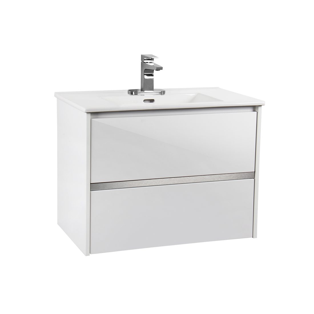 Lille 30inch Wall Hung Vanity Glossy White Front View
