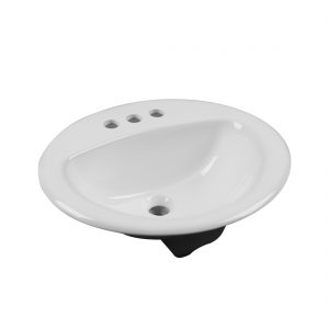 New York Lavatory 3Hole 4inch White Front View