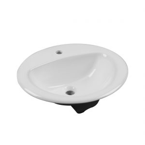 New York Lavatory Single Hole White Front View