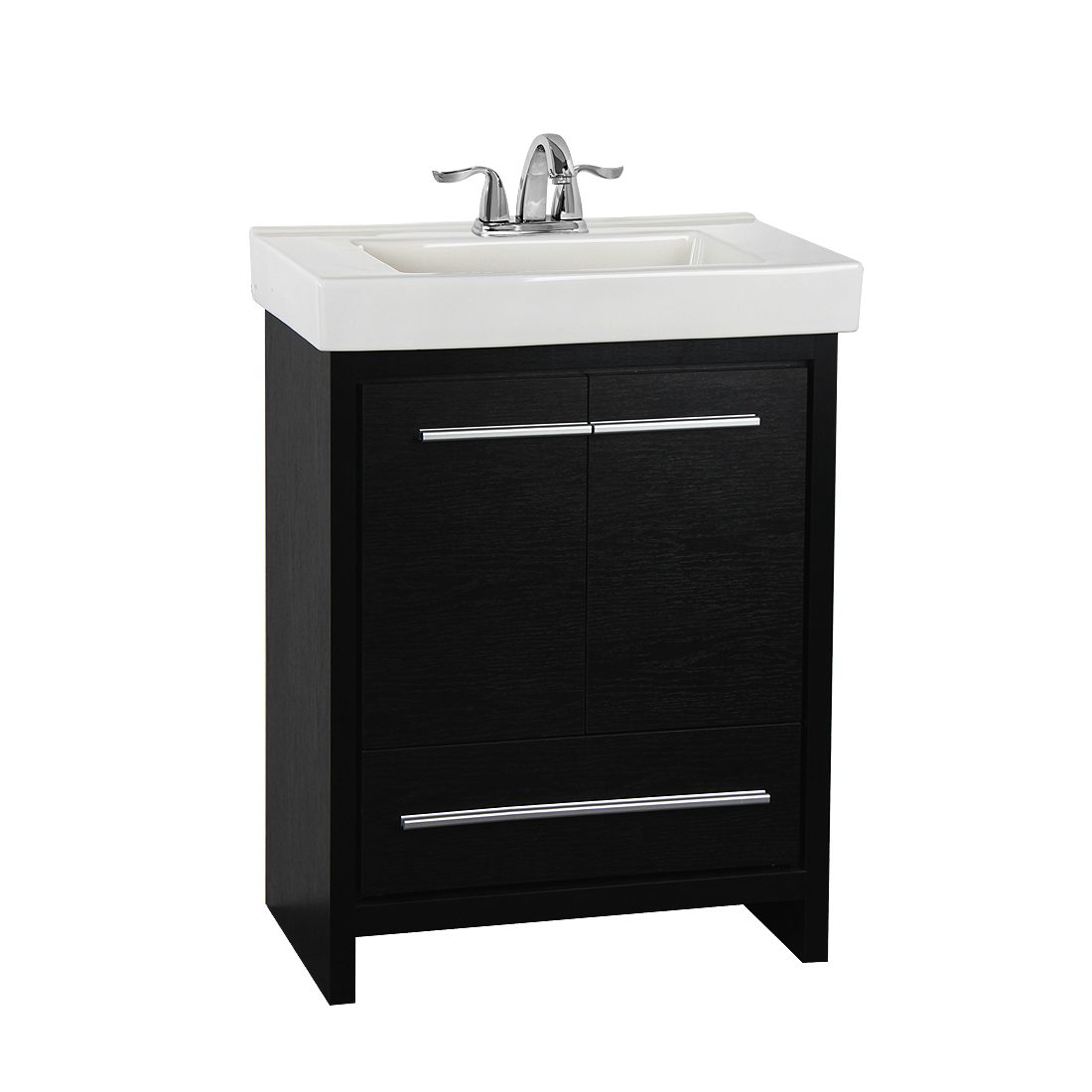 Romali 24inch Vanity Wooden Black Front View