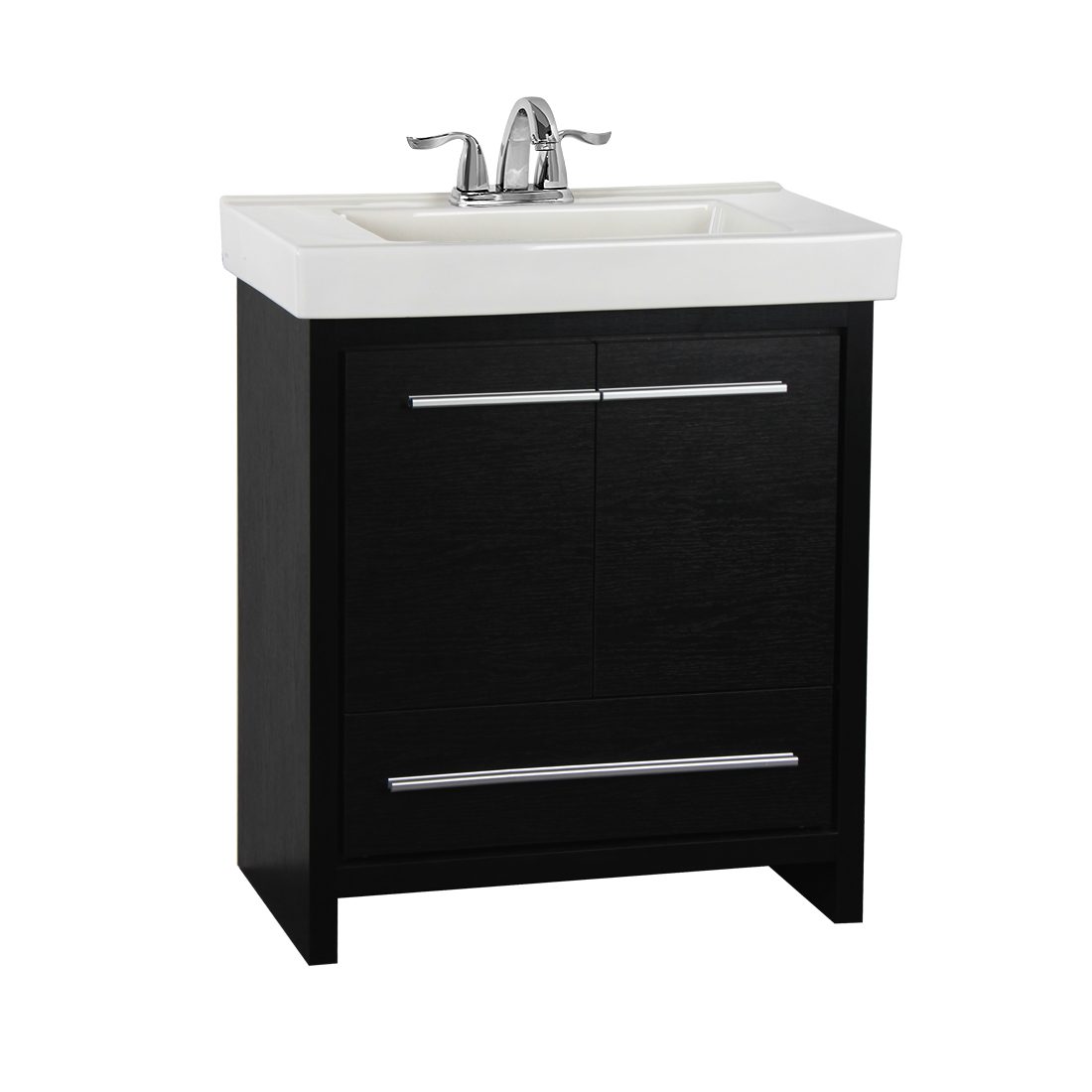 Romali 30inch Vanity Wooden Black Front View