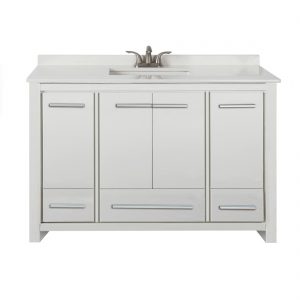 Romali 48inch Vanity With Artificial Marble Top Wooden White Front View