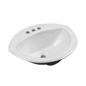 Tampa Lavatory 3Hole 4inch White Front View