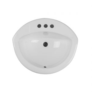 Tampa Lavatory 3Hole 4inch White Up View