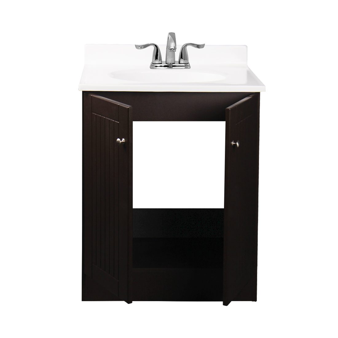 Tivoli 25inch Vanity With Poly Marble Basin Chocolate Inside View